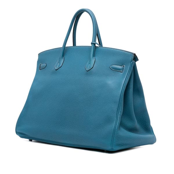 Pre-owned Hermès Togo Birkin Retourne 40 Blue