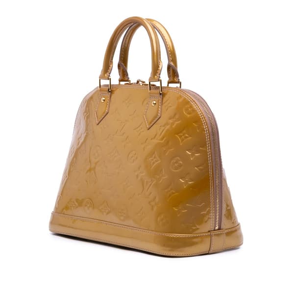 Pre-owned Louis Vuitton Monogram Vernis Alma PM Gold