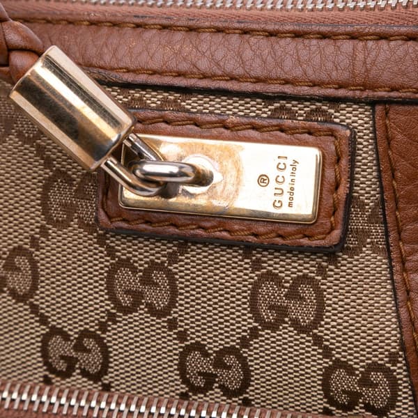 Pre-owned Gucci GG Canvas Bella Satchel Brown