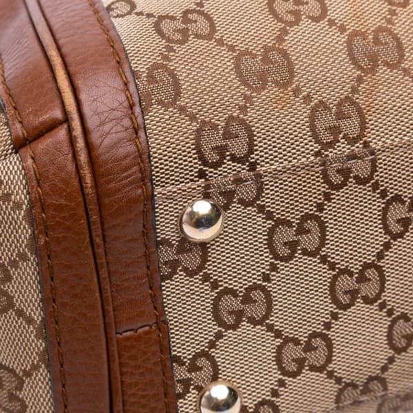 Pre-owned Gucci GG Canvas Bella Satchel Brown