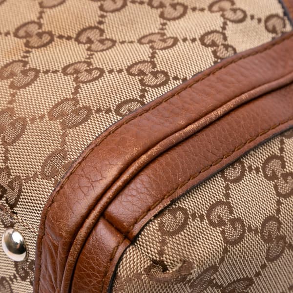 Pre-owned Gucci GG Canvas Bella Satchel Brown