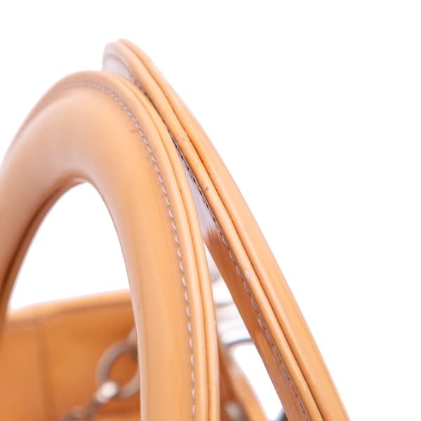 Pre-owned Dior Medium Patent Cannage Lady Dior Brown