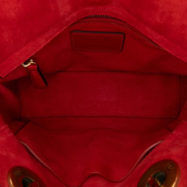 Pre-owned Dior Small Calfskin Cannage My ABCDior Lady Dior Red
