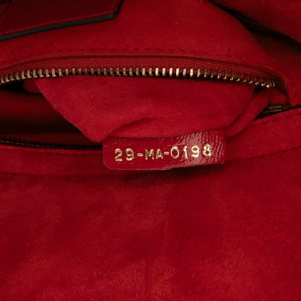 Pre-owned Dior Small Calfskin Cannage My ABCDior Lady Dior Red