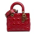 Miniatyrbilde 1 av 10: Pre-owned Dior Small Calfskin Cannage My ABCDior Lady Dior Red