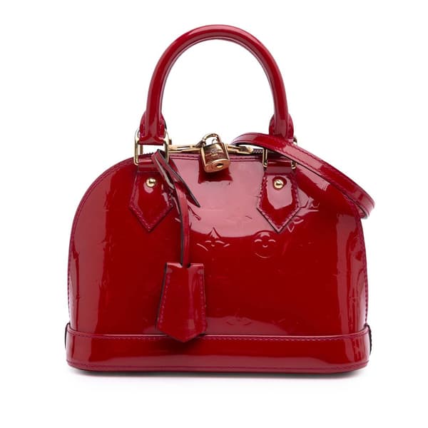 Pre-owned Louis Vuitton Monogram Vernis Alma BB Red