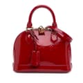 Miniatyrbillede 1 af 10: Pre-owned Louis Vuitton Monogram Vernis Alma BB Red