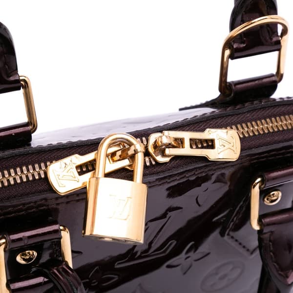 Pre-owned Louis Vuitton Monogram Vernis Alma BB Purple