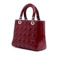 Miniatyrbilde 2 av 10: Pre-owned Dior Medium Patent Cannage Lady Dior Red