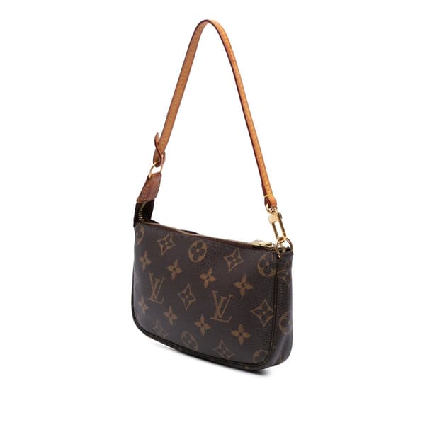 Pre-owned Louis Vuitton Monogram Mini Pochette Accessoires Brown
