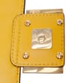 Miniatyrbild 8 av 10: Pre-owned Fendi Mini Zucca Embossed Leather Baguette Satchel Yellow