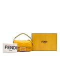 Miniatyrbild 10 av 10: Pre-owned Fendi Mini Zucca Embossed Leather Baguette Satchel Yellow