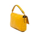 Miniatyrbild 2 av 10: Pre-owned Fendi Mini Zucca Embossed Leather Baguette Satchel Yellow
