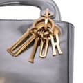 Miniatyrbillede 7 af 10: Pre-owned Dior Mini Metallic Glazed Calfskin Lady Dior Silver