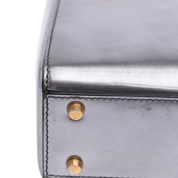 Pre-owned Dior Mini Metallic Glazed Calfskin Lady Dior Silver