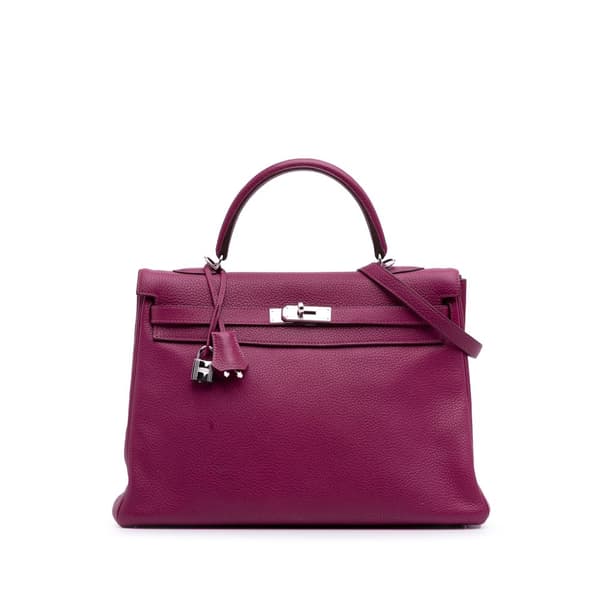 Pre-owned Hermès Togo Kelly II Retourne 35 Purple