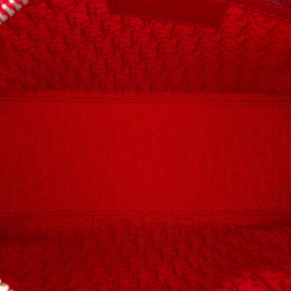 Pre-owned Dior Medium Patent Cannage Lady Dior Red