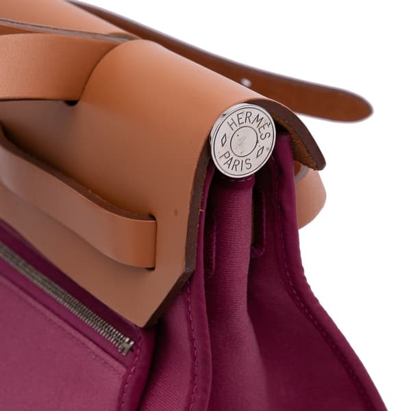 Pre-owned Hermès Toile Herbag Zip 31 Pink