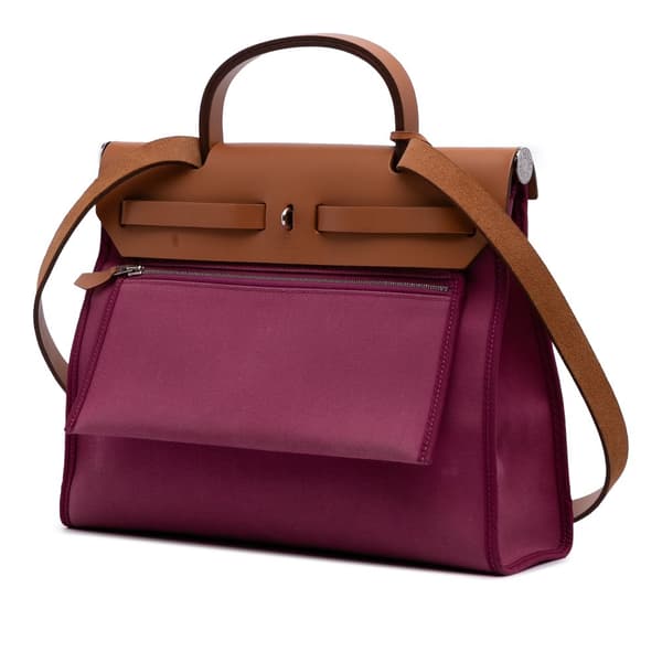 Pre-owned Hermès Toile Herbag Zip 31 Pink