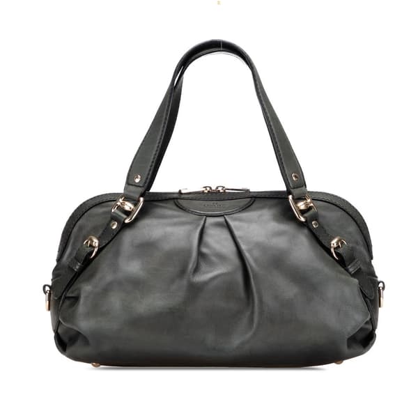 Pre-owned Gucci Leather Bridle Satchel Black