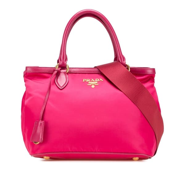 Pre-owned Prada Tessuto Satchel  Pink