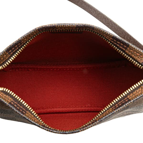Pre-owned Louis Vuitton Damier Ebene Trousse Pochette Brown