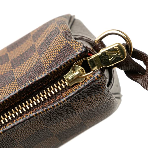 Pre-owned Louis Vuitton Damier Ebene Trousse Pochette Brown