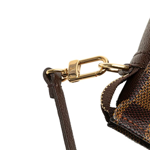 Pre-owned Louis Vuitton Damier Ebene Trousse Pochette Brown