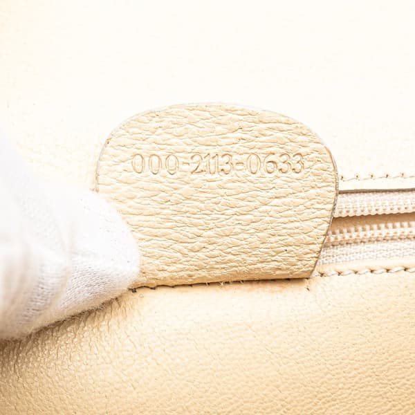 Pre-owned Gucci Calfskin Bamboo Night White