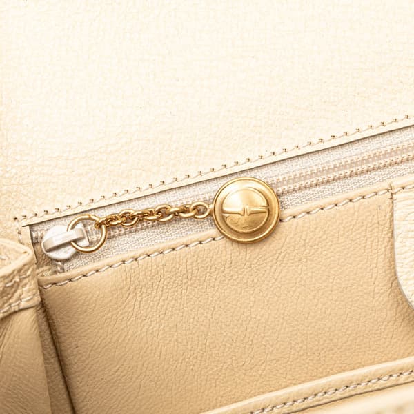 Pre-owned Gucci Calfskin Bamboo Night White