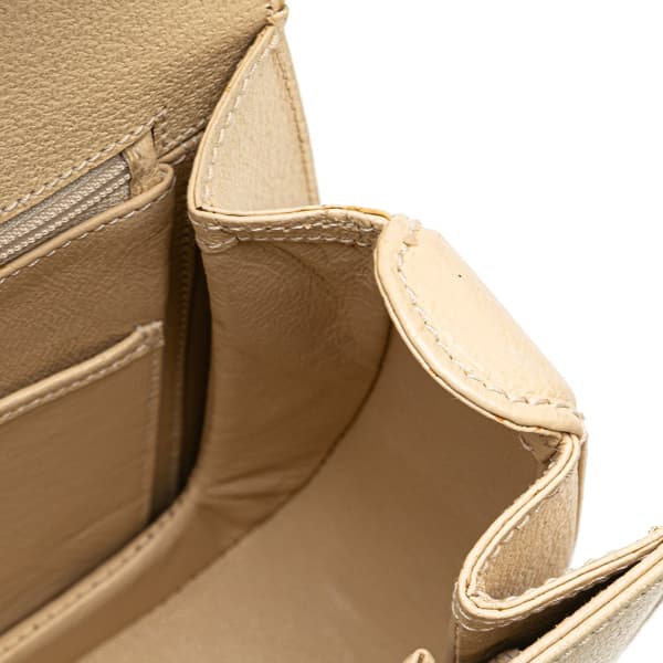Pre-owned Gucci Calfskin Bamboo Night White