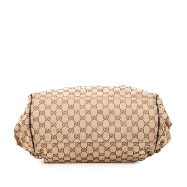 Pre-owned Gucci GG Canvas Sukey Satchel Brown