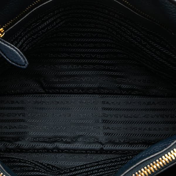 Pre-owned Prada Vitello Daino Open Convertible Tote Blue