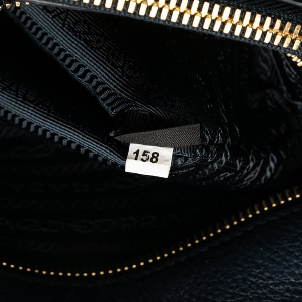 Pre-owned Prada Vitello Daino Open Convertible Tote Blue