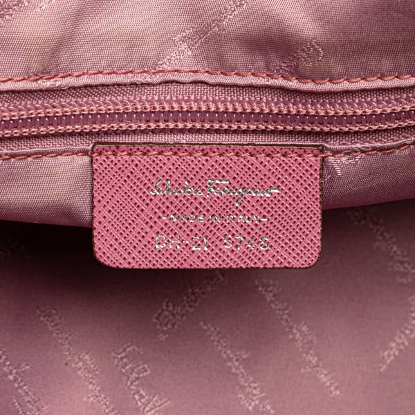 Pre-owned Ferragamo Suede and Leather Gancini Handbag Pink