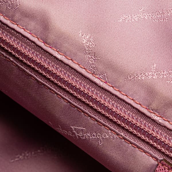 Pre-owned Ferragamo Suede and Leather Gancini Handbag Pink