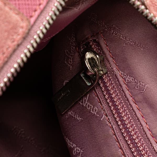 Pre-owned Ferragamo Suede and Leather Gancini Handbag Pink