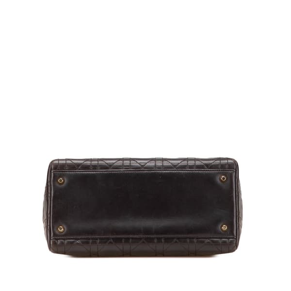 Pre-owned Dior Medium Lambskin Cannage Lady Dior Brown