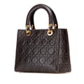 Miniatyrbilde 2 av 10: Pre-owned Dior Medium Lambskin Cannage Lady Dior Brown