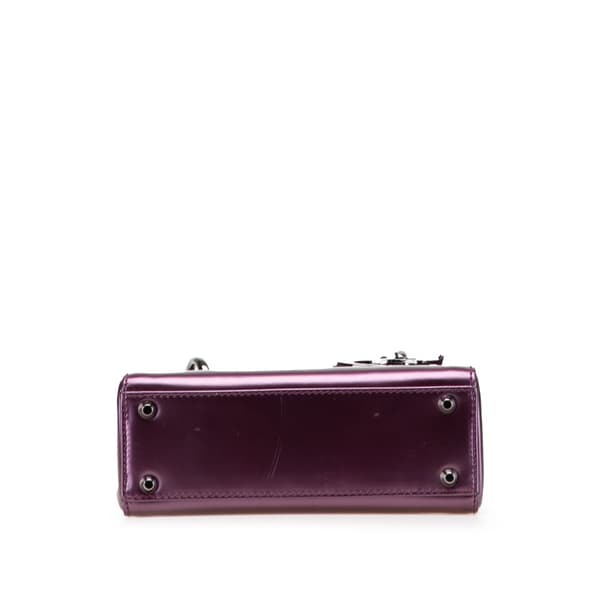 Pre-owned Dior Mini Patent Lady Dior Purple