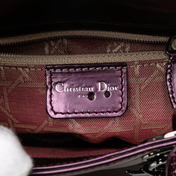 Pre-owned Dior Mini Patent Lady Dior Purple
