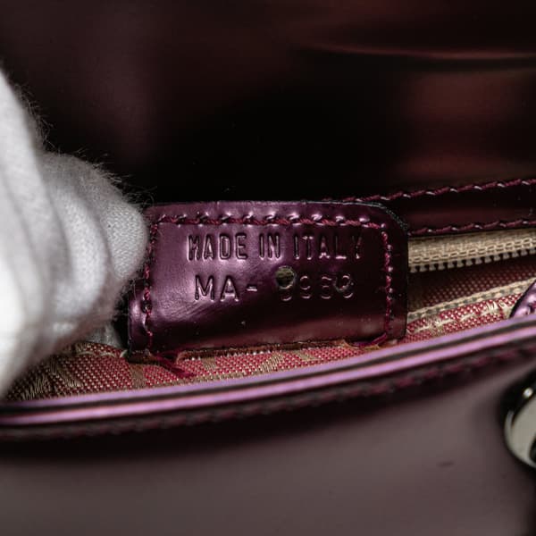 Pre-owned Dior Mini Patent Lady Dior Purple