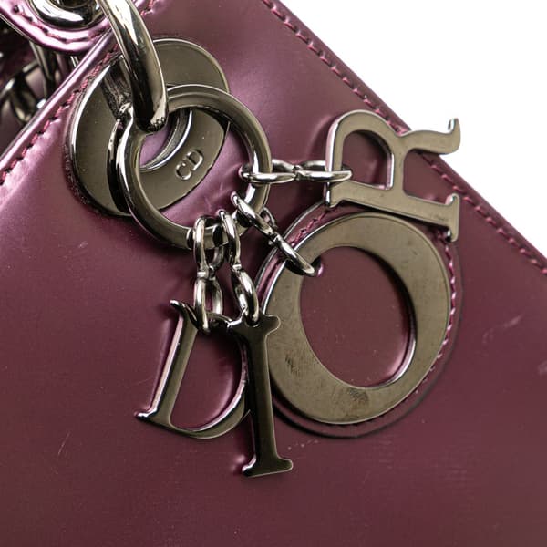 Pre-owned Dior Mini Patent Lady Dior Purple