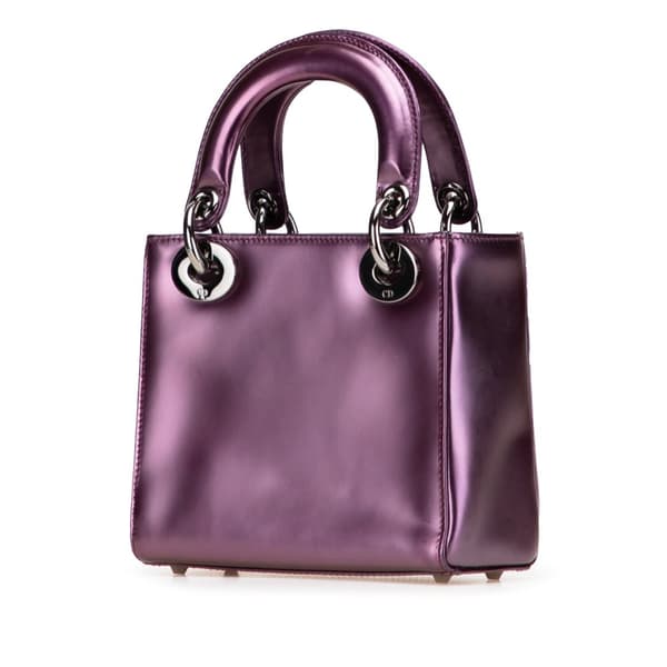 Pre-owned Dior Mini Patent Lady Dior Purple