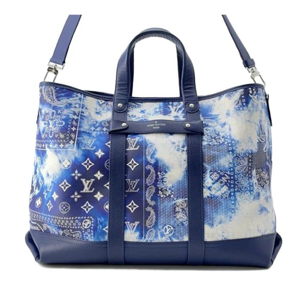 Pre-owned Louis Vuitton Monogram Bandana Journey Tote Blue