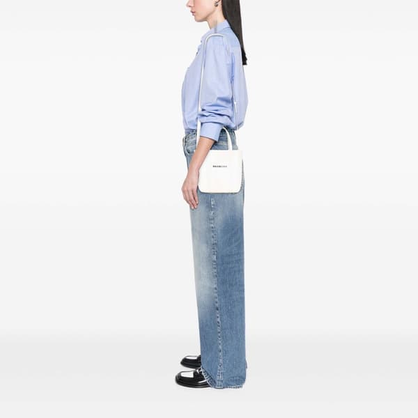 Pre-owned Balenciaga Leather Everyday Tote XXS White