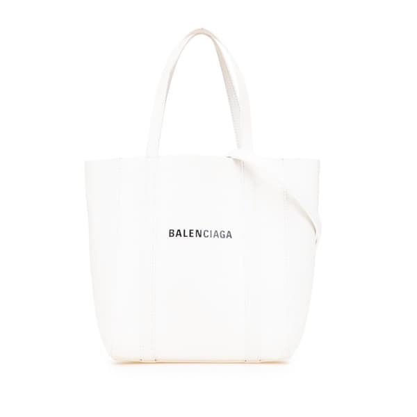 Pre-owned Balenciaga Leather Everyday Tote XXS White