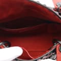 Miniatyrbilde 3 av 10: Pre-owned Dior Mini Embossed Calfskin Cannage Studded Flower Lady Dior Red