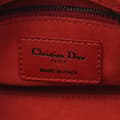 Miniatyrbilde 4 av 10: Pre-owned Dior Mini Embossed Calfskin Cannage Studded Flower Lady Dior Red