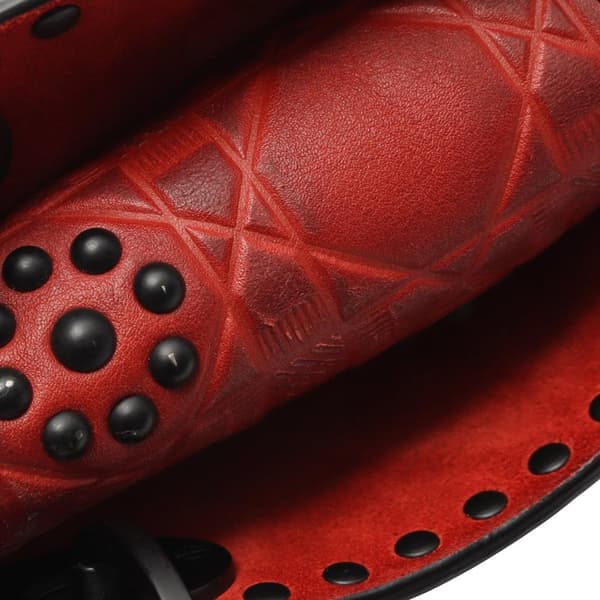 Pre-owned Dior Mini Embossed Calfskin Cannage Studded Flower Lady Dior Red